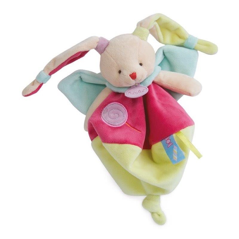 Doudou Babynat Lapin Rose Bn Les Gourmandises Plat