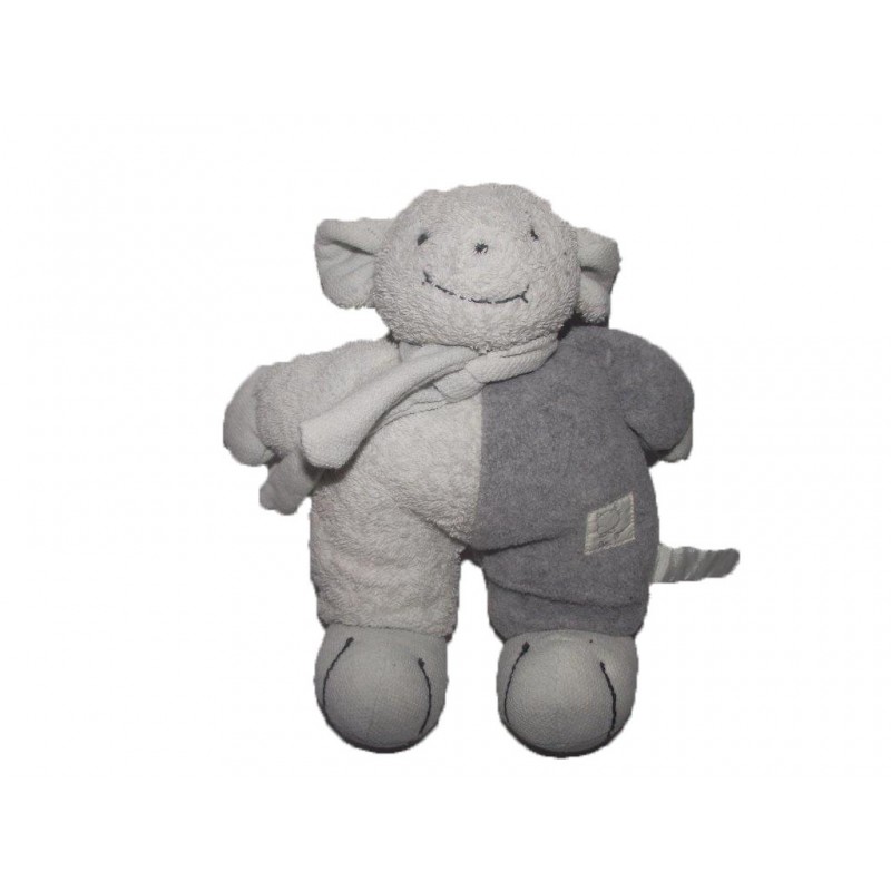 Accueil Happy Horse doudou Happy Horse Ours Gris foulard blanc 25cms Hochet