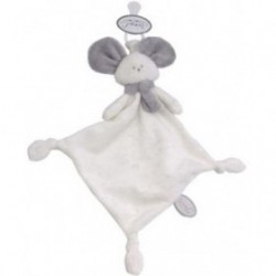 Accueil Dimpel doudou Dimpel Souris Blanc Foulard Gris Mona Attache Tetine