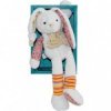 Accueil Histoire d'ours doudou Histoire d'ours Lapin Blanc chaussette rayee 23cms HO1201 Saltimbanque Pantin