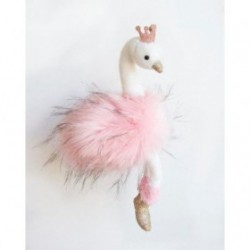 Accueil Histoire d'ours doudou Histoire d'ours Cygne Rose couronne 30cms Glitter Pantin