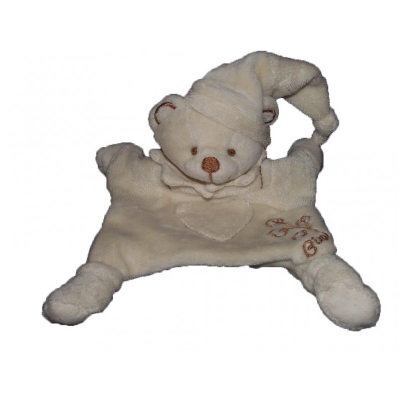 Accueil Doudou et Compagnie doudou Doudou et compagnie Ours Blanc feuille marron Calin Caline Marionnette