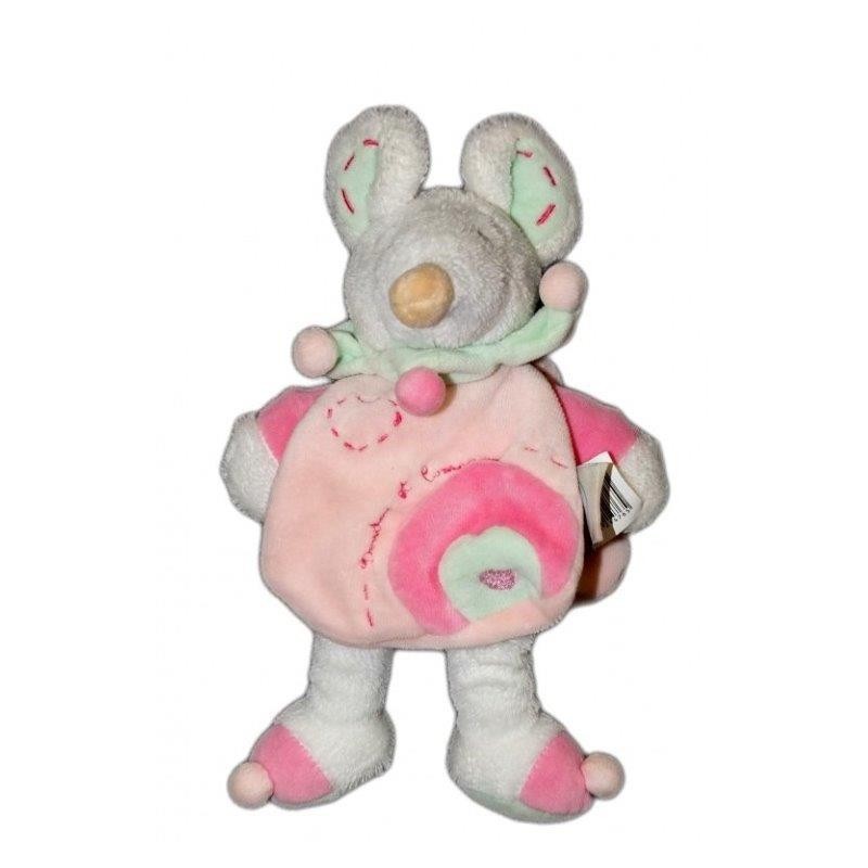 Accueil Doudou et Compagnie doudou Doudou et compagnie Souris Rose cape rose et vert Leonie Pantin