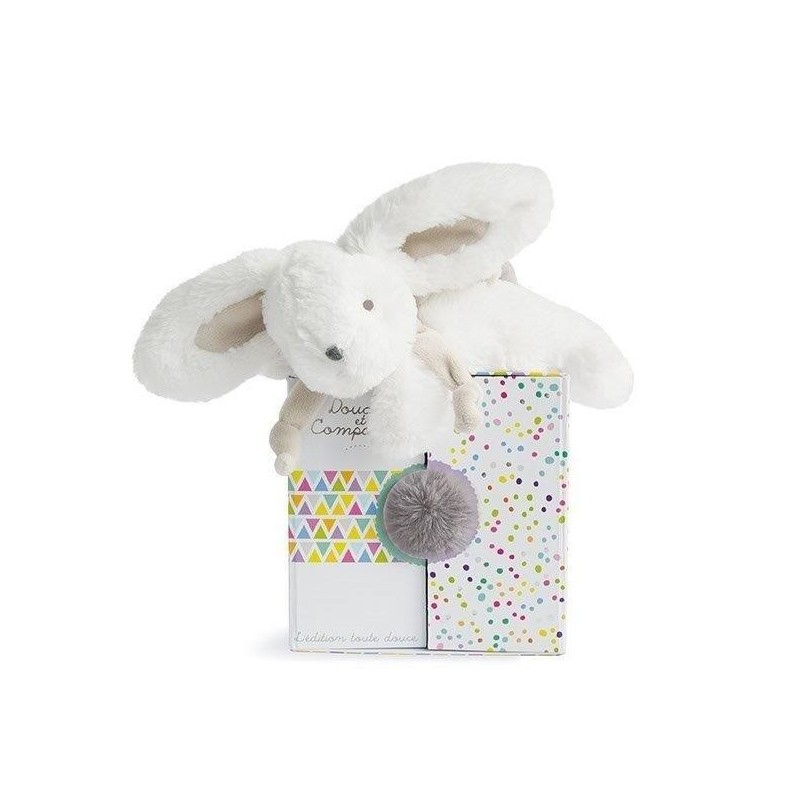 Accueil Doudou et Compagnie doudou Doudou et compagnie Lapin Gris Perle DC2823 Lapin Coucou Pantin