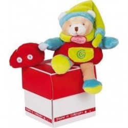 Accueil Doudou et Compagnie doudou Doudou et compagnie Ours Rouge chapeau vert et voiture rouge 18cms DC2573 Surprise Activite