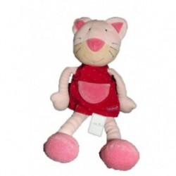 Accueil Babysun doudou Babysun Chat Rose robe rouge pois 30cms Pantin