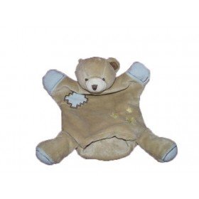 Accueil Doudou et Compagnie doudou Doudou et compagnie Ours Beige etoile jaune bras bleu Marionnette