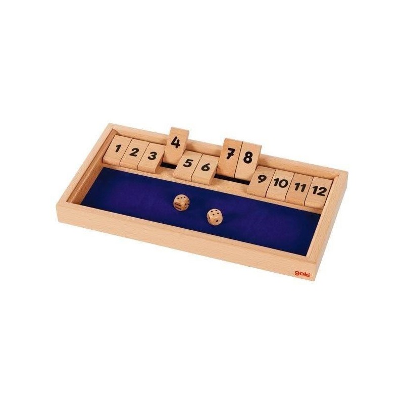 JJB  Shut the box, un jeu de dés en bois Ferme la boite