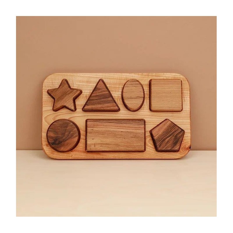 JJB  Puzzle d'encastrement géométrique en Bois