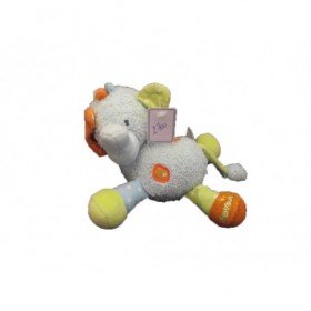 Accueil Babysun doudou Babysun Elephant Bleu orange vert spirale et pois pm 17 cm Pantin