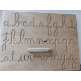 JJB  Tableau de tracage en Bois Brut Lettre cursives