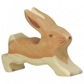 JJB  Figurine en Bois Holztiger le Petit lapin marchant