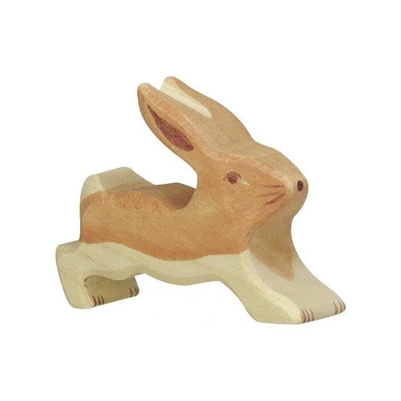 JJB  Figurine en Bois Holztiger le Petit lapin marchant