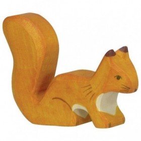 JJB  Figurine en Bois Holztiger l'Ecureuil debout