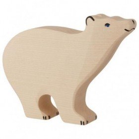 JJB  Figurine en Bois Holztiger le Grand Ours Polaire