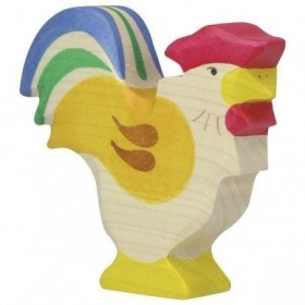 JJB  Figurine en Bois Holztiger le Coq