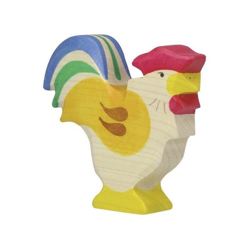 JJB  Figurine en Bois Holztiger le Coq