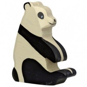 JJB  Figurine en Bois Holztiger Panda assis