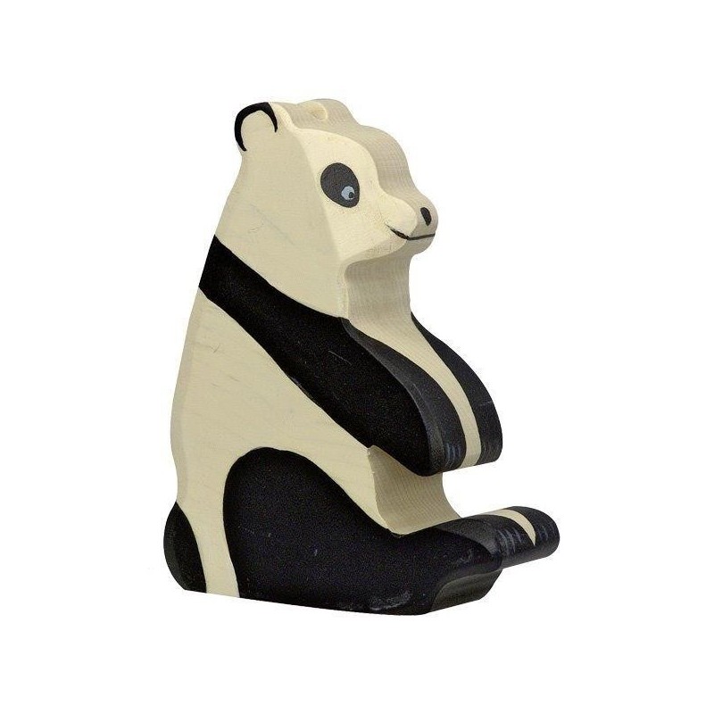 JJB  Figurine en Bois Holztiger Panda assis