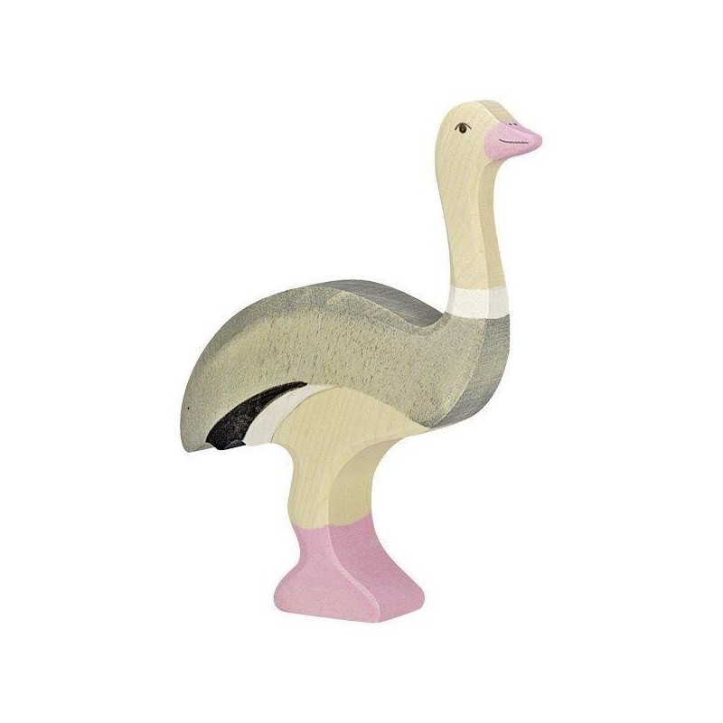 JJB  Figurine en Bois Holztiger l'Autruche