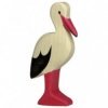 JJB  Figurine en Bois Holztiger Cigogne