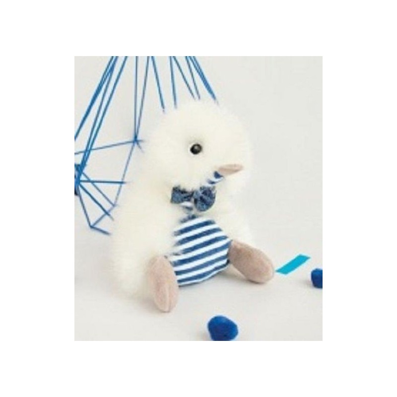 Accueil Doudou et Compagnie doudou Doudou et compagnie Canard Blanc Marin rayure nœud papillon 18cms Coin Coin Pantin