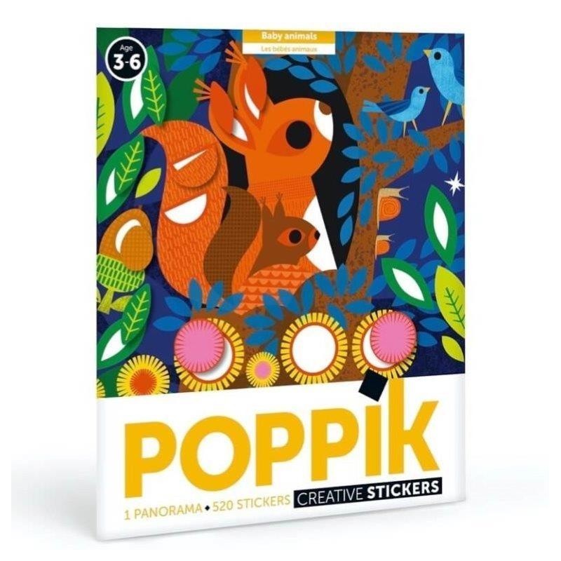 JJB  Poppik les bébés animaux 520 Stickers Gommettes