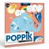 JJB  Poppik 6 cartes des animaux 96 Stickers Gommettes