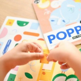 JJB  Poppik 6 cartes des animaux 96 Stickers Gommettes