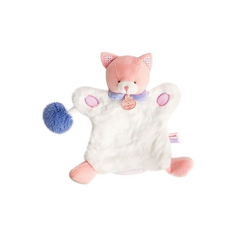 Doudou Doudou Et Compagnie Chat Rose Pompon Violet Dc3050 Lovely Fraise Marionnette