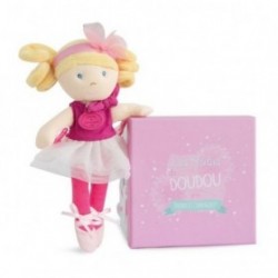 Accueil Doudou et Compagnie doudou Doudou et compagnie Poupee Rose blonde robe blanche DC3130 Les Demoiselles Tutu Poupee