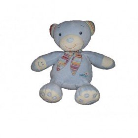 Accueil Babysun doudou Babysun Ours Bleu enfant qui rit rigole Pantin