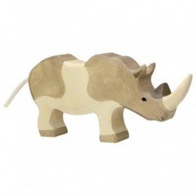 JJB  Figurine en Bois Holztiger le Rhinoceros