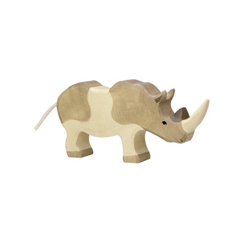 JJB  Figurine en Bois Holztiger le Rhinoceros