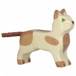 JJB  Figurine en Bois Holztiger le Petit chat debout