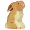 JJB  Figurine en Bois Holztiger Lapin Assis