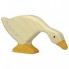 JJB  Figurine en Bois Holztiger Oie mangeant