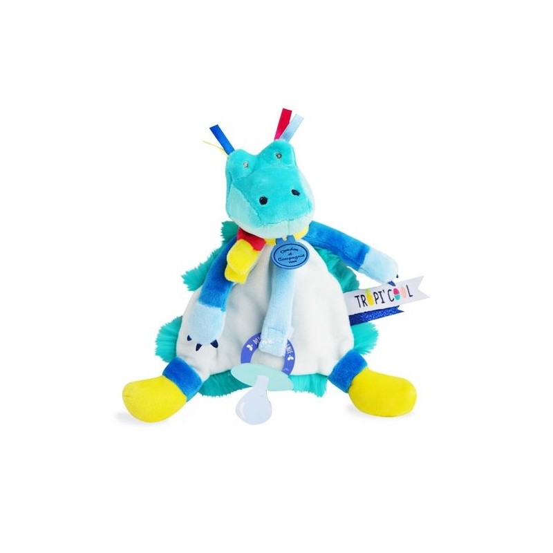 Accueil Doudou et Compagnie doudou Doudou et compagnie Crocodile Turquoise 20 cm DC3285 Tropicool Attache Tetine