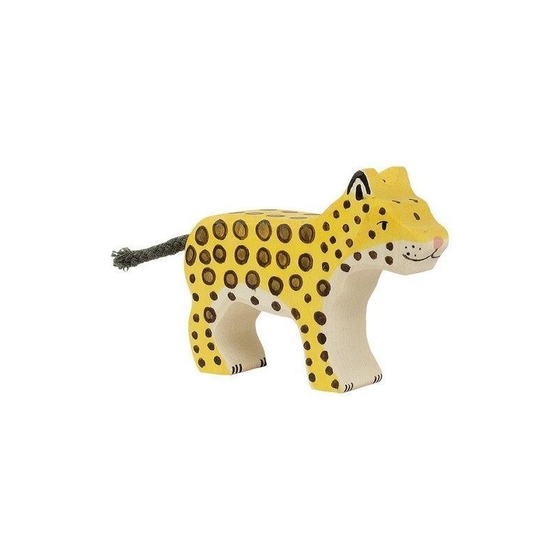 JJB  Figurine en Bois Holztiger le bébé Léopard