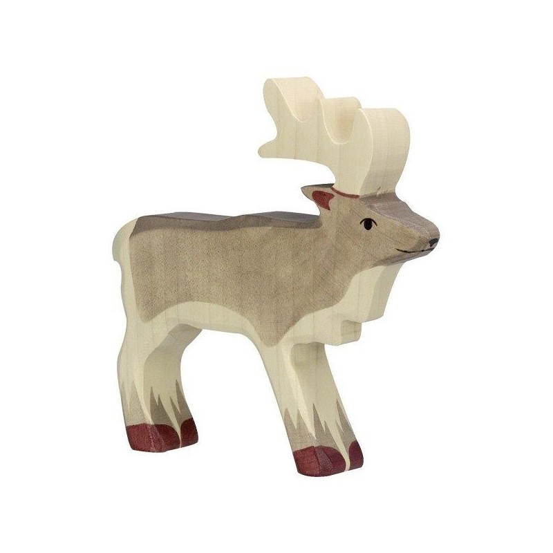 JJB  Figurine en Bois Holztiger le Renne