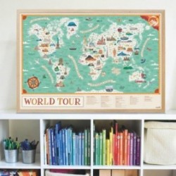 JJB  Poppik Le Tour du Monde Poster géant de 71 stickers