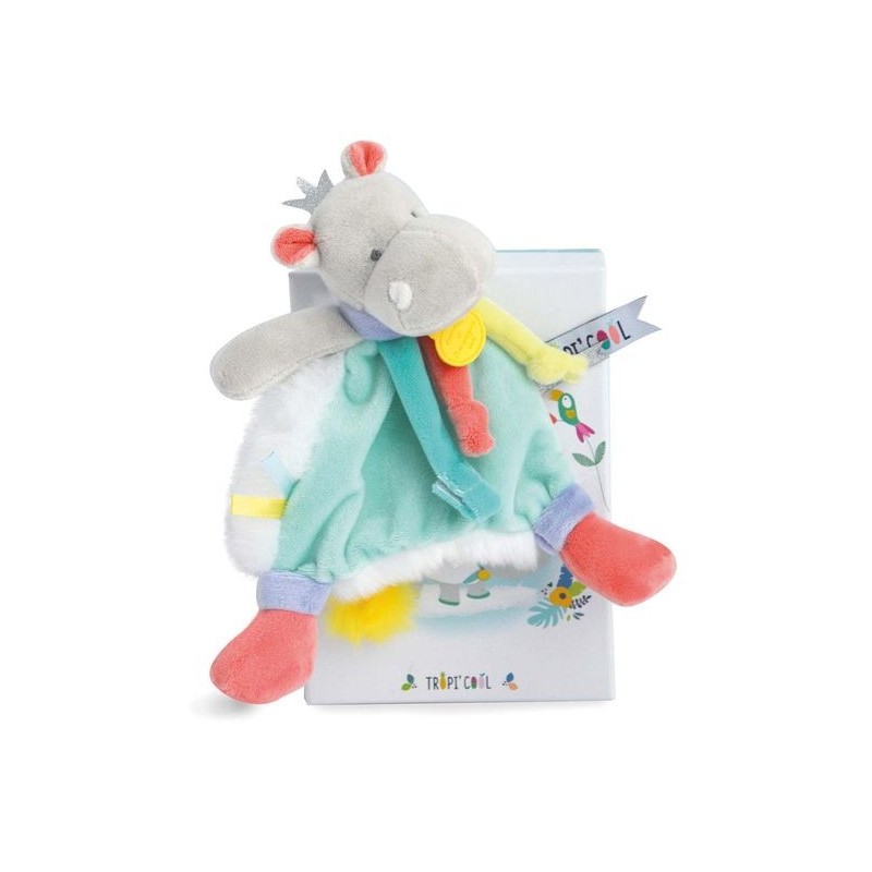 Accueil Doudou et Compagnie doudou Doudou et compagnie Hippopotame Vert 20 cmDC3301 Tropicool Attache Tetine