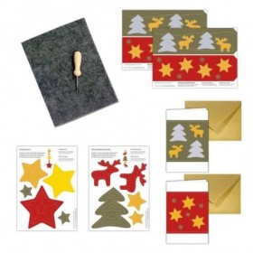 JJB familienmomente kit de Cartes à poinçonner de pré-écriture sur le thème de Noel avec enveloppes