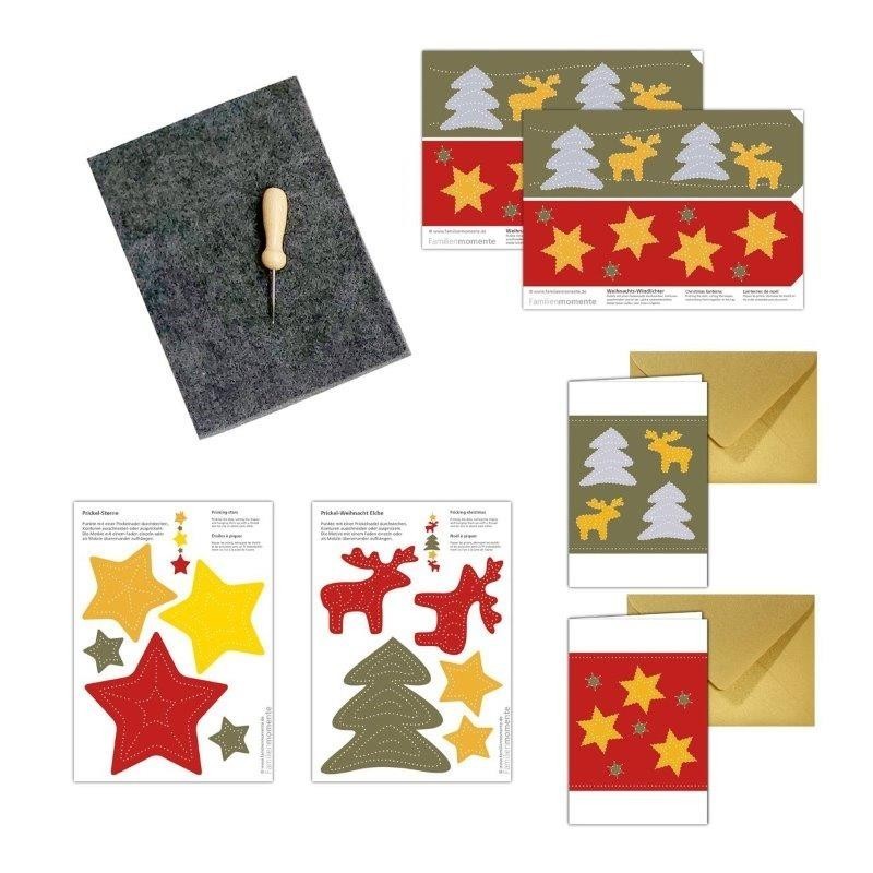 JJB familienmomente kit de Cartes à poinçonner de pré-écriture sur le thème de Noel avec enveloppes