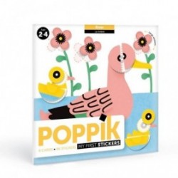 JJB  Poppik 6 cartes des animaux de l'eau 96 Stickers Gommettes