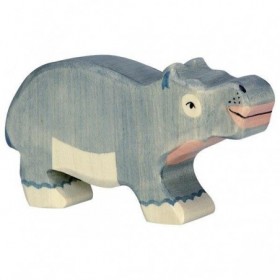 JJB  Figurine en Bois Holztiger Bebe Hippopotame