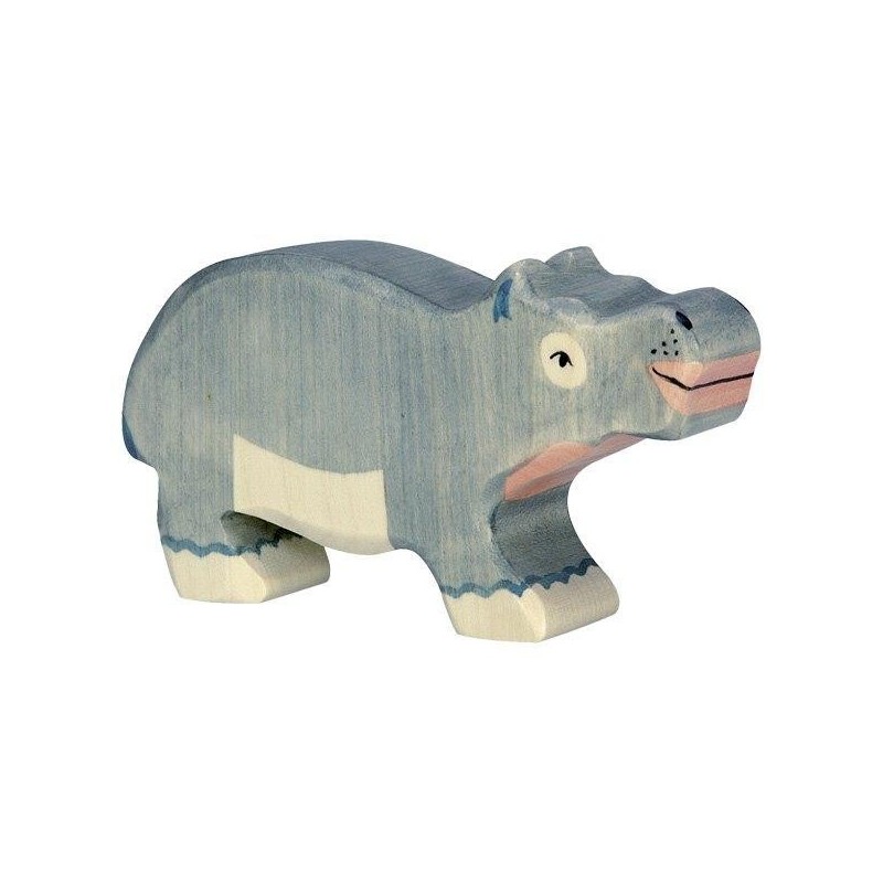 JJB  Figurine en Bois Holztiger Bebe Hippopotame