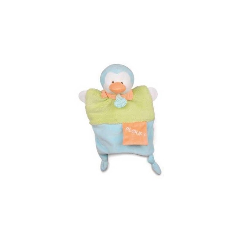 Accueil Doudou et Compagnie doudou Doudou et compagnie Pingouin Vert Plouf foulard Orange DC2784 Petit Secret Marionnette