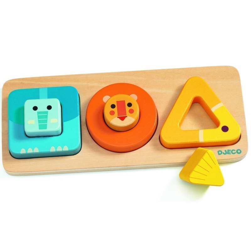 JJB Djeco Djeco Puzzle Volubasic encastrement 3 formes