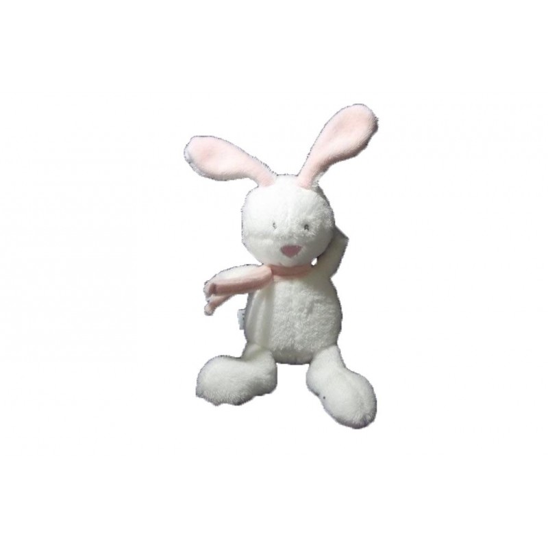 Accueil Babysun doudou Babysun Lapin Blanc foulard et oreilles rose 15cms Pantin